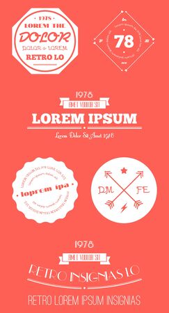 retro insignias banners and badgesのイラスト素材