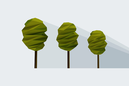 vector low-poly three treeのイラスト素材