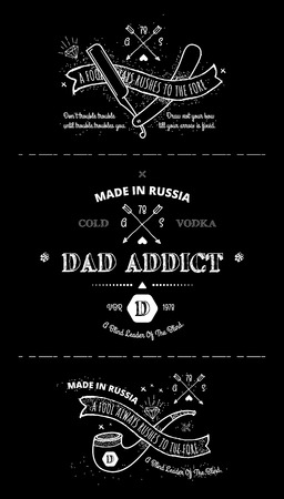 vector set - Trendy Retro Vintage Insignias - Badgesのイラスト素材