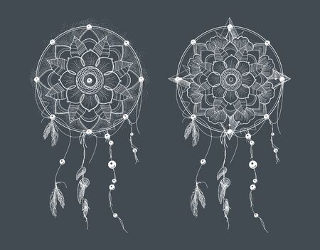 Dream Catcher - Ornament Round Mandalas Tattooのイラスト素材