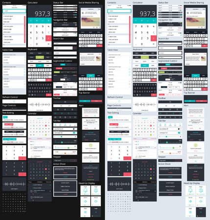 Vector Phone GUI Template. UI Kit.のイラスト素材