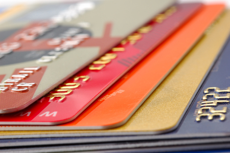 Multiple credit cards. Financial  backgroundの写真素材