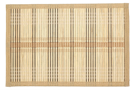 Bamboo mat -  can be used as background.  Isolated on whiteの写真素材