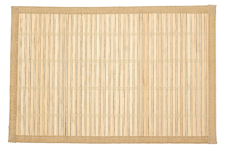Bamboo mat -  can be used as background.  Isolated on whiteの写真素材