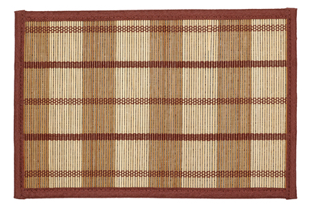 Bamboo mat -  can be used as background.  Isolated on whiteの写真素材