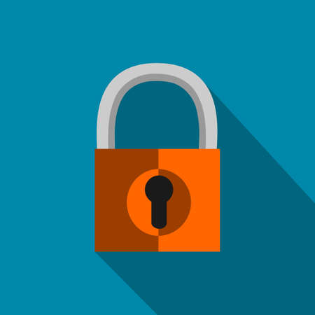Orange Security Lock Vector Iconのイラスト素材