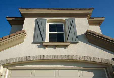 A newly constructed, modern american home abstract.