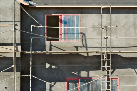 New Home Construction Site & Scaffoldingの写真素材