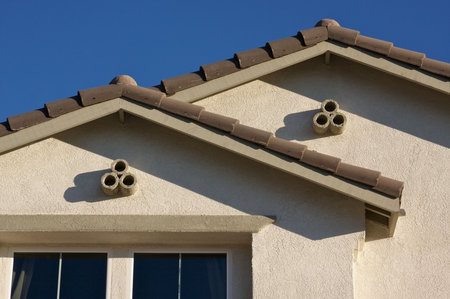 Abstract of New Home Construction Facade.
