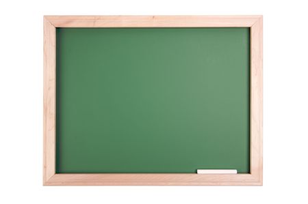 Blank Green Chalkboard Isolated on a White Backgroundの写真素材