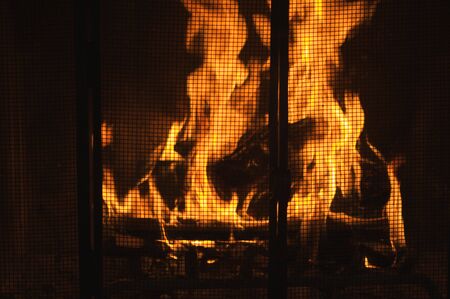 Dramatic Flames Against A Dark Backgroundの写真素材