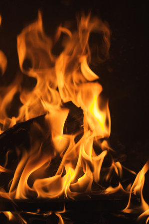 Dramatic Flames Against A Dark Background