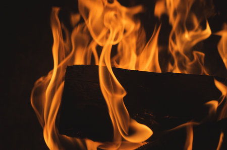 Dramatic Flames Against A Dark Background