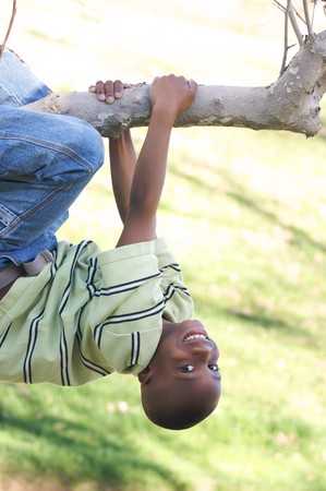 Young Boy Having Fun In The Parkの写真素材