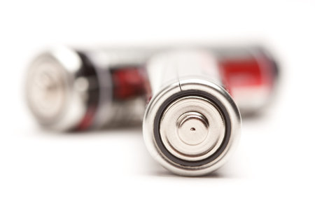 Heavy Duty AA Batteries on a White Background.