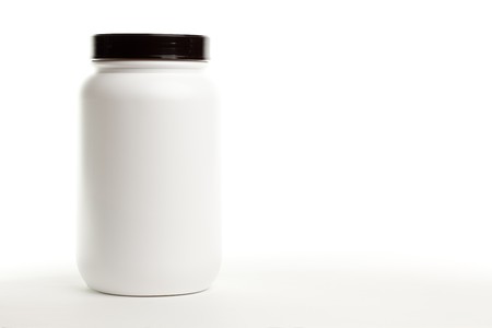 Blank White Canister Ready for Your Own Label or Design.の写真素材