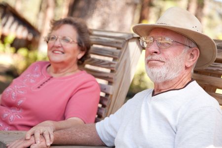 Loving Senior Couple Enjoying the Outdoors Together.の写真素材