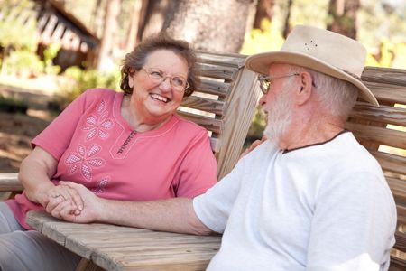 Loving Senior Couple Enjoying the Outdoors Together.の写真素材