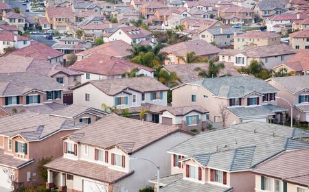 Contemporary Neighborhood Houses Roof Tops View.の写真素材