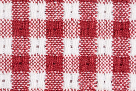 Red and White Checkered Picnic Blanket Tablecloth Detailの写真素材
