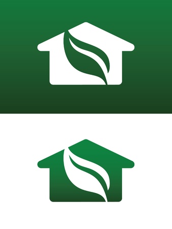 Green House Both Solid and Reversed for Ecology, Recycling, Company, Service or Product.のイラスト素材