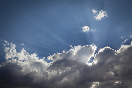 Beautiful Dramatic Storm Clouds with Silver Lining and Light Rays with Room For Your Own Text or...