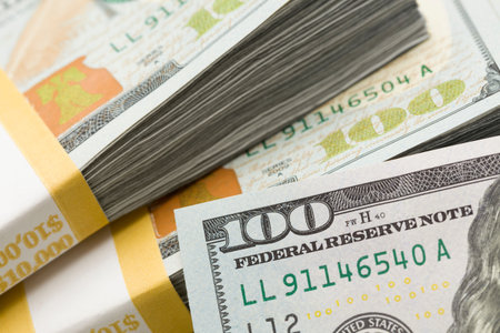 Abstract Detail of the Newly Designed United States One Hundred Dollar Bill.
