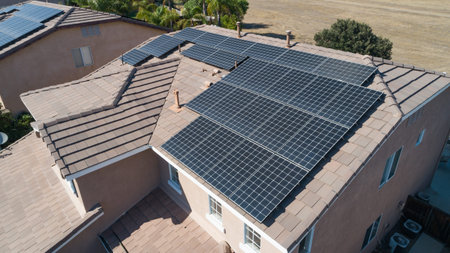 Solar Panels Installed on Roof of Large House