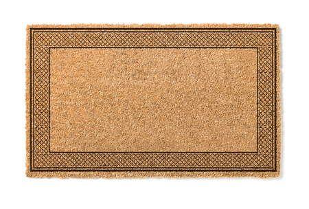 Blank Welcome Mat Isolated on White Background.の写真素材