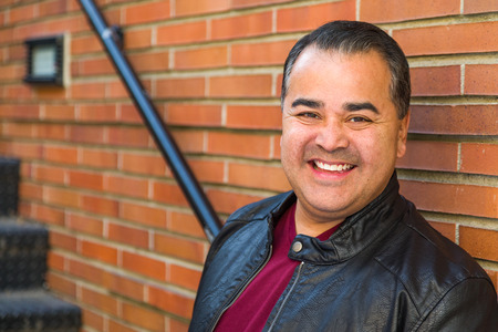 Headshot Portrait of Handsom Hispanic Man.の写真素材