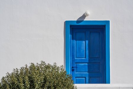 Abstract of Home Wall and Door on the Island of Santorini Greece..の写真素材