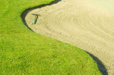 Abstract of Golf Course and Sand Bunker.の写真素材