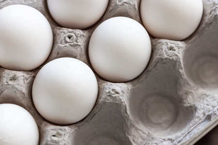 Carton of White Chicken Eggs.