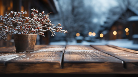 Christmas Themed Decorative Empty Wooden Base For Product Item or Text Display.の素材