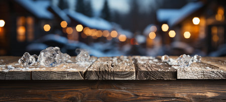 Christmas Themed Decorative Empty Wooden Base For Product Item or Text Display.の素材