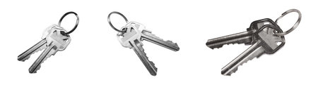 House Key Set of Different Angles Isolated on a White Background.