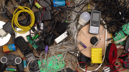 E-waste and Hazardous waste sorting and disposal. Old broken phones, battery, computers and...