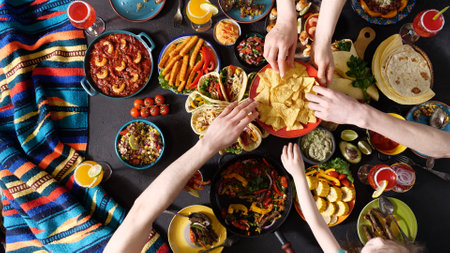 Fajitas, wheat tortillas as taco wraps. Mexican cuisineの写真素材
