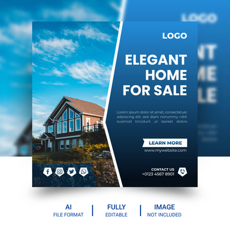 Modern, simple, real estate social media post designのイラスト素材