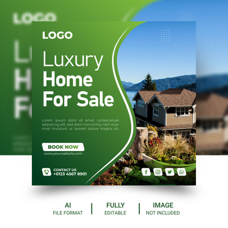 Modern, simple, real estate social media post designのイラスト素材