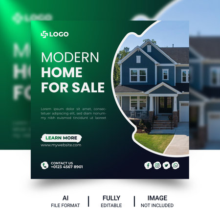 Modern, simple, real estate social media post designのイラスト素材