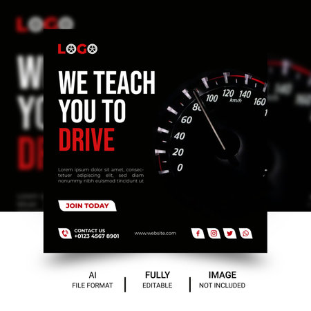 Modern, simple, automobile social media post designのイラスト素材