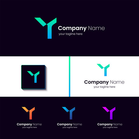 Y typography logo, custom, creative, business, professional, typography, object, modern, minimal, symbol, vectorのイラスト素材