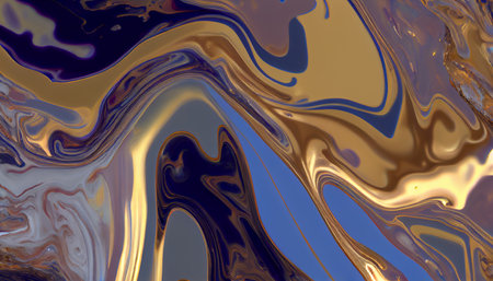 Marbled gold and blue abstract background. Liquid marble pattern. Vector illustration.の素材