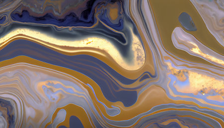 Marble abstract acrylic background. Marbling artwork texture. Agate ripple pattern. Gold powder.の素材