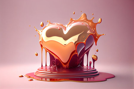 Valentine's Day background. 3d rendering, 3d illustration.の素材