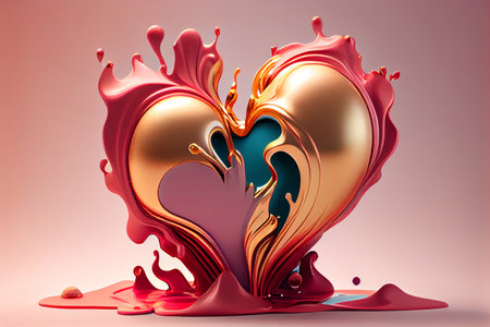 Valentine's day background. 3d rendering, 3d illustration.の素材