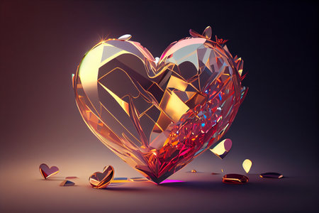 3d illustration of a heart on a dark background. 3d renderingの素材
