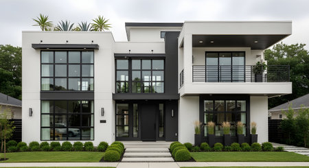 Modern Luxury Apartment Building exterior. 3D Rendering.の素材