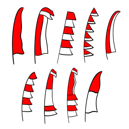 hand drawn indonesian flag independence dayのイラスト素材